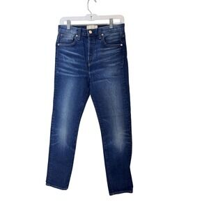 CQY Jeans Womens 27 Blue Medium Wash High Rise Skinny Button Fly‎ Denim